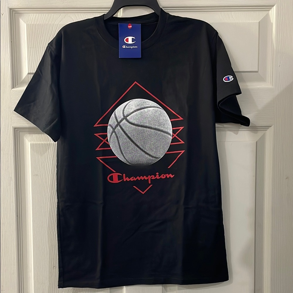 Champion Black Basketball Graphic Tee Size M